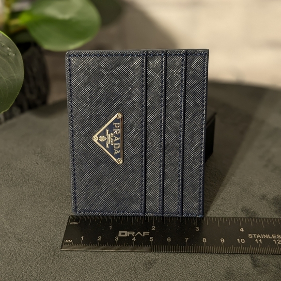 Prada front pocket wallet card case, navy blue - Picture 4 of 14